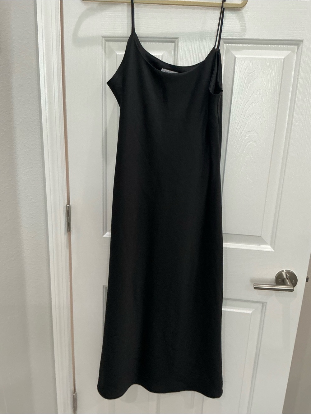 The Vanity Room , black satin slip dress XL made in USA Y2K
